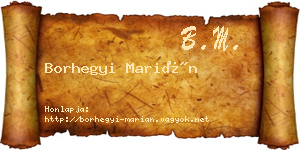 Borhegyi Marián névjegykártya